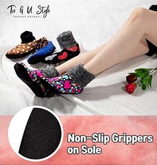 3-5 Pairs, Womens Warm Fuzzy Socks, Non Slip One Size 2102 Solid 3 Colors Set