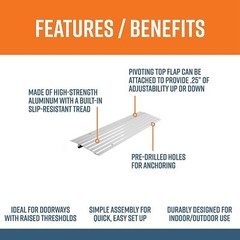 Threshold Ramp 1″/2″/3″/4″/5″ Aluminum Door Ramp Capacity 700 lbs Wheelchair