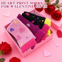 Women Compression Socks Knee High Heart 15-30 mmHg 4 Pairs Valentine Compress…