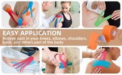 K Tape Precut Strips (40 Count, 10″) | Latex-Kinesiology Tape for Sports |