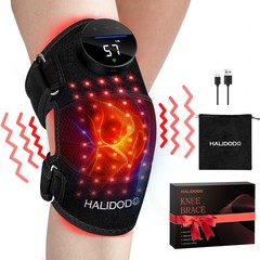 Red Light Therapy & Vibration Massage Knee Brace,660&850nm Wireless Rechargeable