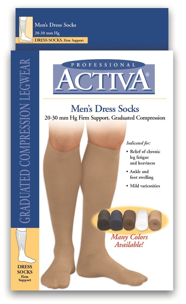 Activa Men Dress Knee Compression Socks 20-30 mmhg Supports Therapeutic Therapy