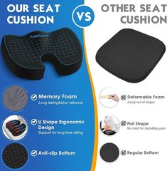 Multi-Use Memory Foam Seat Cushion for Office, Car, Wheelchair – Adjusts to You