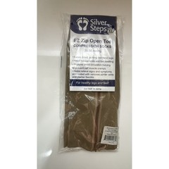 Silver StepsTM EZ Zip Open Toe Compression Socks, 20-30 mmHg