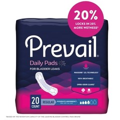 Prevail Daily Pad 9.25in Moderate Absorbency Polymer Core