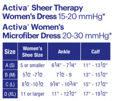 Activa Women’s Microfiber Dress Socks 20-30 mmHg Closed Toe