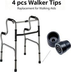 Rubber 4 pcs Walker Tips 1 1/8“ Heavy Duty, Replacement Tips for Walkers, Co…
