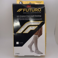 Futuro Anti-Embolism Knee Length Compression Stockings White XL *READ MORE*