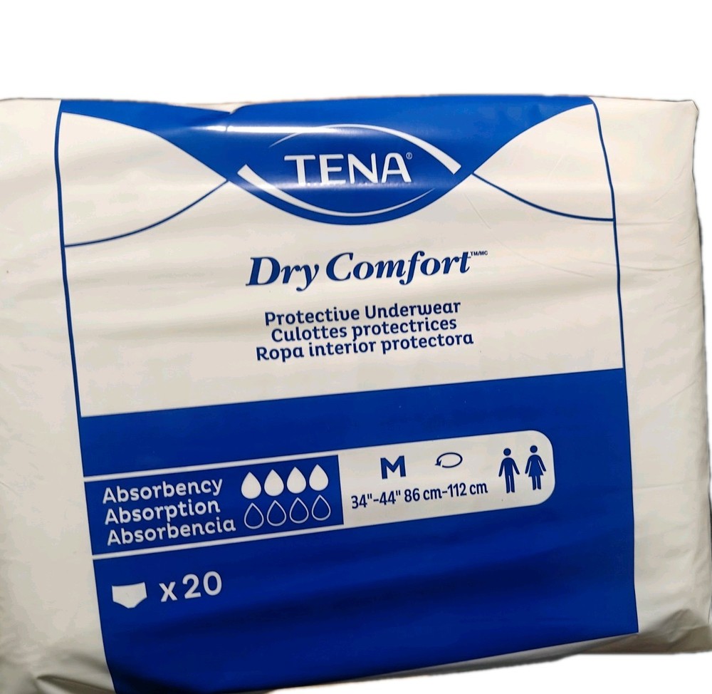 Tena 1 Pack of 20 Dry Comfort Protective Underwear Size M 34″- 44″
