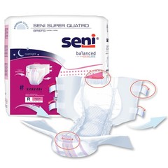 Seni Incontinence Brief Breathable / Overnight S-RE10-BQ1 Severe 40 Ct