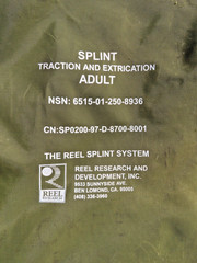 REEL Adult Traction/Extrication Splint System 8801 NSN 6515-01-250-8936 EMS