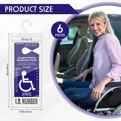 6 Pieces Handicap Placard Holder for Auto Ultra Transparent Disabled Parking Pla