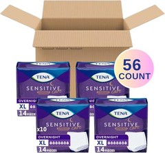 TENA Sensitive Care Overnight Incontinence Underwear for Women XL – 56 Count