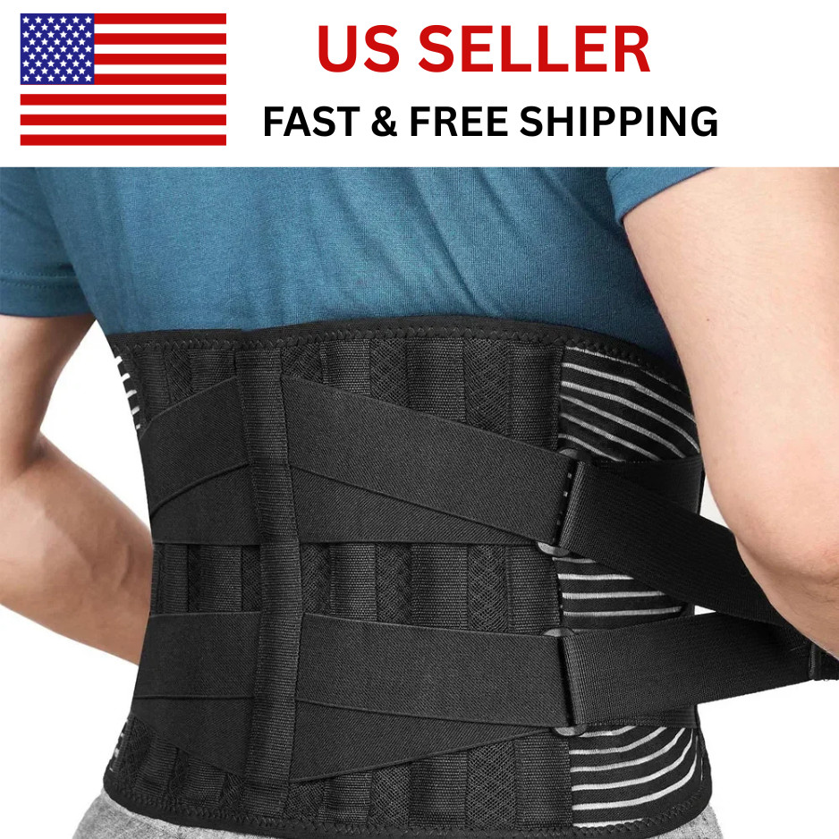Adjustable Lower Back Brace Lumbar Support Waist Belt for Men Women Pain Relief