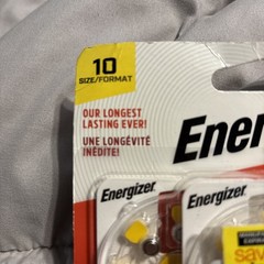 Energizer Hearing Aid Batteries Size 10 Yellow Tab 24 Pack BRAND NEW