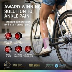 Modvel Foot & Ankle Brace Socks for Sprained Compression Medium, B Pink
