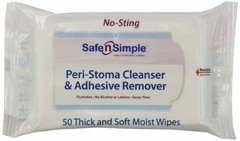 Safe N‘ Simple Peri-Stoma Adhesive Remover Wipes “5 x 7 , 50 Count“ 4 Pack