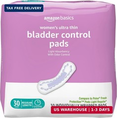 Amazon Basics Women’s Incontinence Pads, Bladder Control & Postpartum, Light Abs