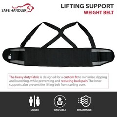 Lifting Support Weight Belt, Lower Back Brace Protects, Black (Pack of 1)