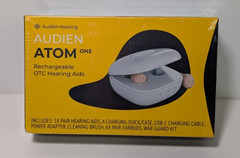 Audien Atom One OTC Hearing Aids Wireless, Rechargeable, Beige SEALED-B2