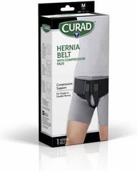 Hernia Belt with Compression Pads, Black, Medium