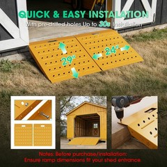 36″ x 48″ Shed Ramps Alloy Loading Dock Ramp for Garages, Barns, ATV 2PCS Yellow