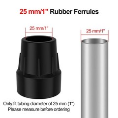 4 Pack 1″ Rubber Cane Tips – Heavy Duty Walker Crutch Feet