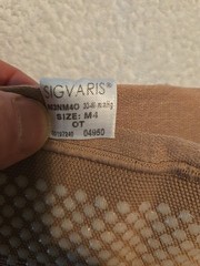 Sigvaris. 30-40 mmHg Open Toe Full Length Compression Stocking. Beige Size M4 OT
