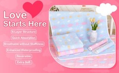2x Washable Reusable Incontinence Bed Pads Soft Cute Cloud Pee Pads 19.7″x 27.5″
