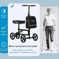 Economy Knee Scooter Steerable Knee Walker for Foot Injury Compact Crutch, Blue