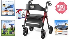 All-Terrain Z21 Rollator Walker – 8″ Wheels, 350lb Capacity, Lightweight & Safe