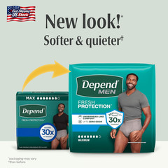 Depend Fresh Protection Adult Diapers, Incontinence Underwear for Men, Disposabl