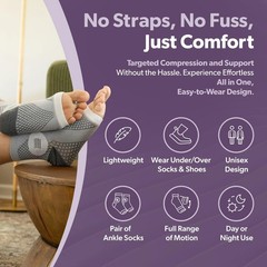 1 Pair Ankle Compression Socks Open Toe Foot Sleeve Arch Support Sports Brace