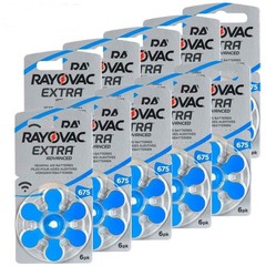 60x Rayovac Extra Advanced Size 675 Mf PR44 Hearing Aid Batteries 1.45V Zinc Air