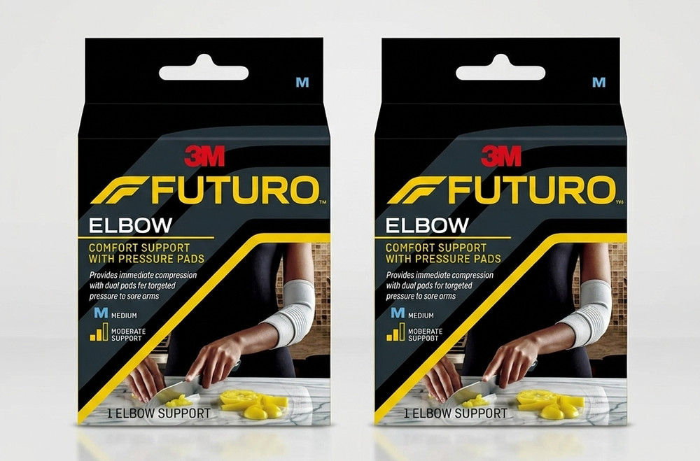 Futuro MMM-379 Comfort Elbow Support Pressure Pads Grey Medium Pack of 2