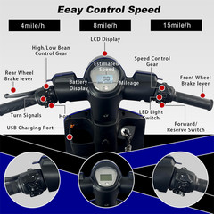 3 Wheels Electric Mobility Scooter 800W 60V 20AH Battery Motor For Adult Seniors