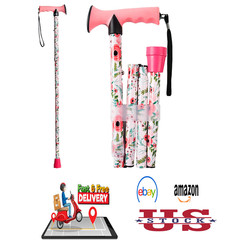 Walking Cane for Seniors, Lightweight Aluminum, Foldable, Adjustable Height, Non