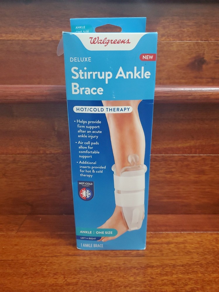 Walgreens Adjustable Stirrup Ankle Brace, One Size, Fits Left or Right Foot NEW