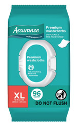 Assurance Premium Disposable Washcloths XL 96 Count | Extra Large Adult Wet Wipe