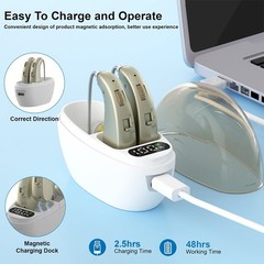 Behind-The-Ear Severe Hearing Loss Hearing Aid Noise Reduction w/ Charging Case
