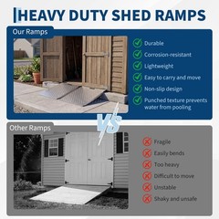 1 Pair 29x24in Loading Ramps Anti Slip Punch Plate Shed Ramp Riding Mower Access