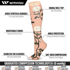 3 Pairs Compression Socks for Women & Men 15-20 Mmhg,Best Support for Nurses Run