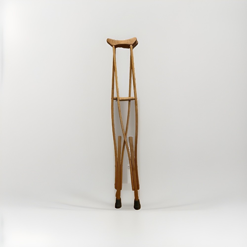 Vintage Adjustable Wooden Crutches