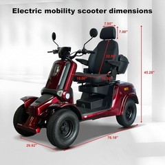 1000W Heavy Duty 4 Wheel Mobility Scooter for Seniors&Adults 15MPH 500lb 22Miles