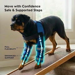 Adjustable Dog Knee Brace with 4 Support Strips, Elbow Support, Reflective Wrap