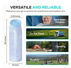 Medline 1000ml Deluxe Male Urinal with Glow-in-Dark Lid