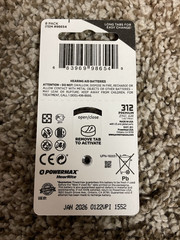 3x Powermax PM312-64 Hearing Aid Batteries – Size 312 – Made in USA – 64 Pcs ea