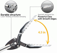 Stainless Steel Grabber Reacher Tool Heavy Duty Trash Picker Tongs, 40 Inch