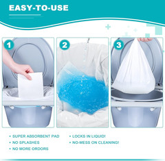 Oumee 90 Count Absorbent Commode Pads for Bedside Commode Bucket, Commode Liners