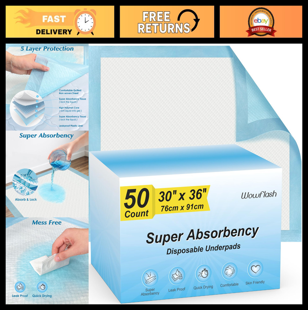 Extra Large Disposable Leakproof Underpads – Super Absorbent Quick Drying Pee Pa